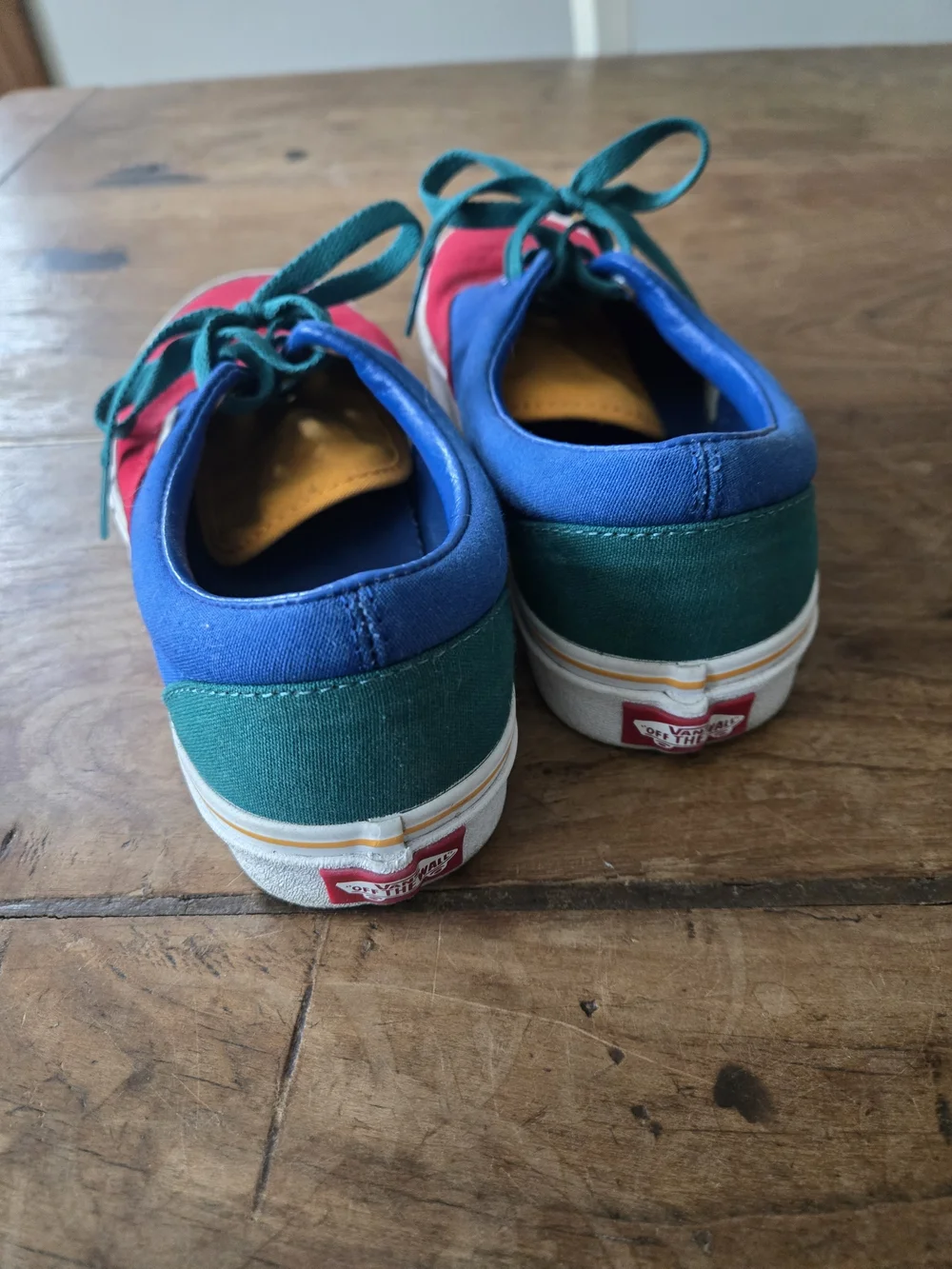 Vans Two-Tone Red & Blue Canvas Sneakers